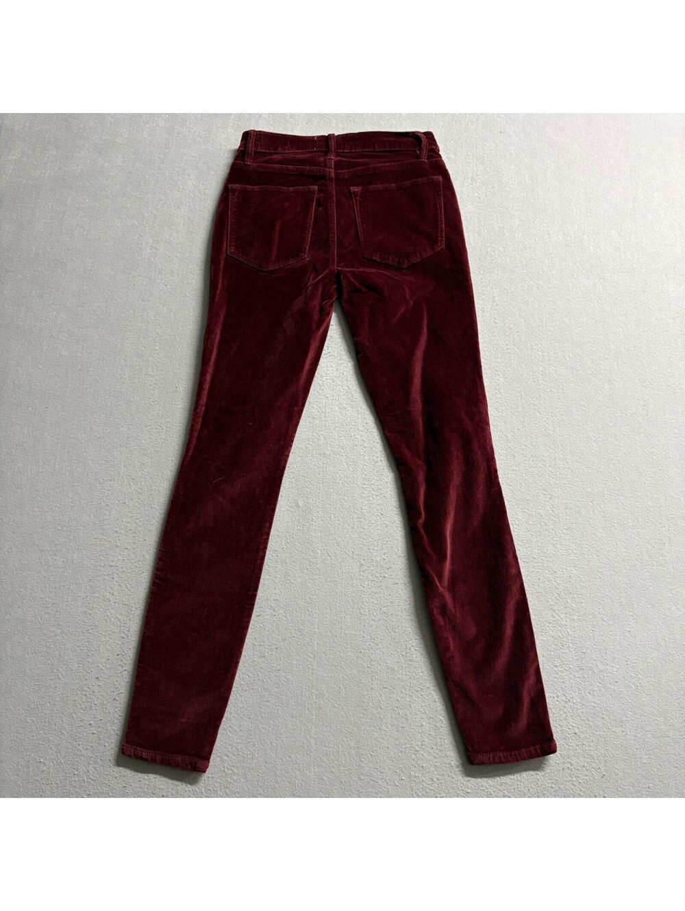 Frame Denim Le High Skinny Velvet Pants Womens 23 Burgundy Pinot Red Corduroy - Picture 12 of 14